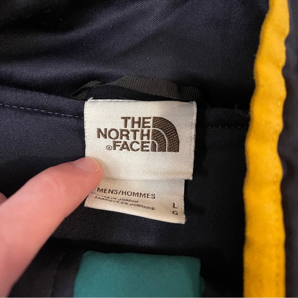 The North Face Sweater Men’s Large Green Blue 1/4 Snap Sweatshirt Pullover - Picture 4 of 6